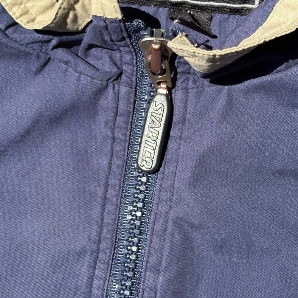 Vintage Starter Block Island Windbreaker Jacket Navy Blue XL Full Zip Korea - Picture 4 of 4